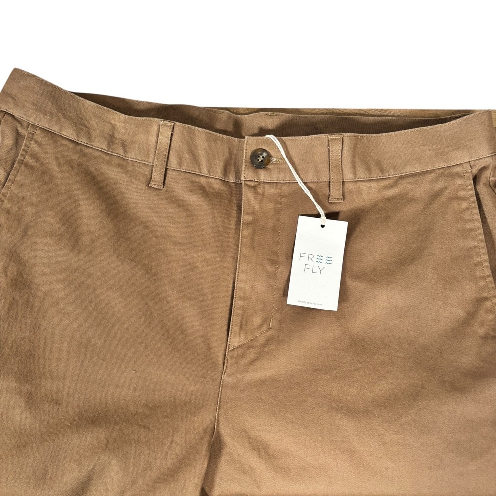 NEW Free Fly Anchor Chino Pants Mens 36x32‎ Otter Brown Stretch Flat Front $98
